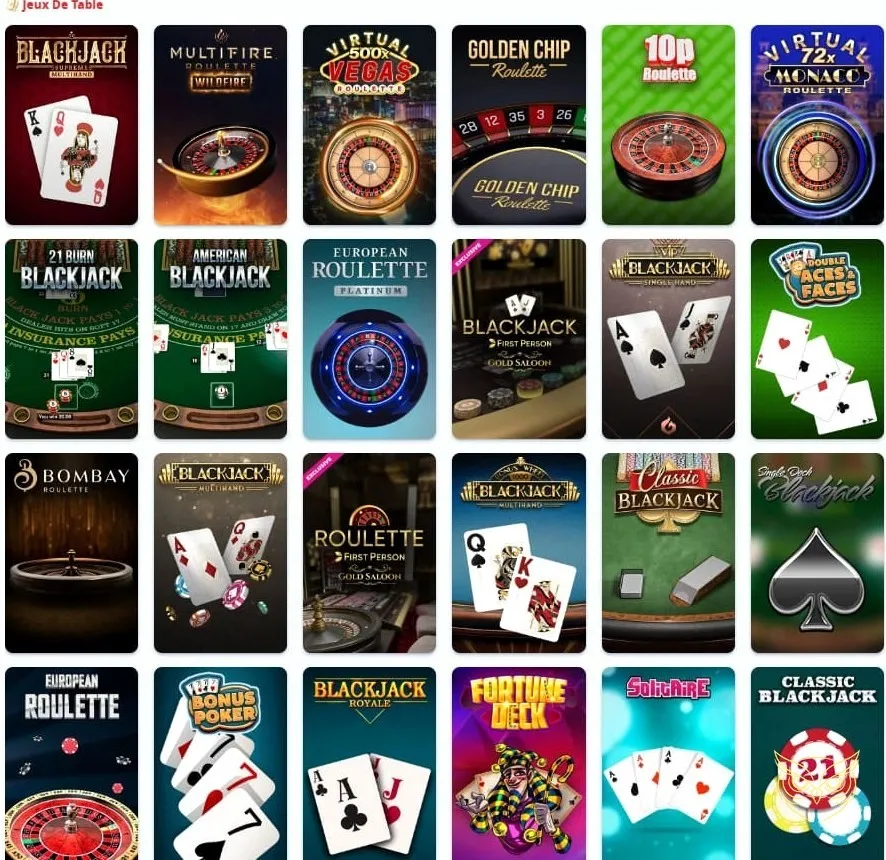 Page des tournois exclusifs Casino Infinity