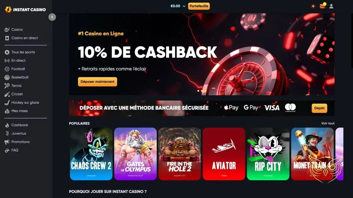 Logo officiel du casino Instant Casino