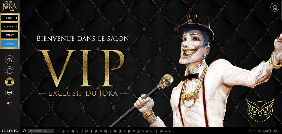 Interface de la ludothèque Joka Casino