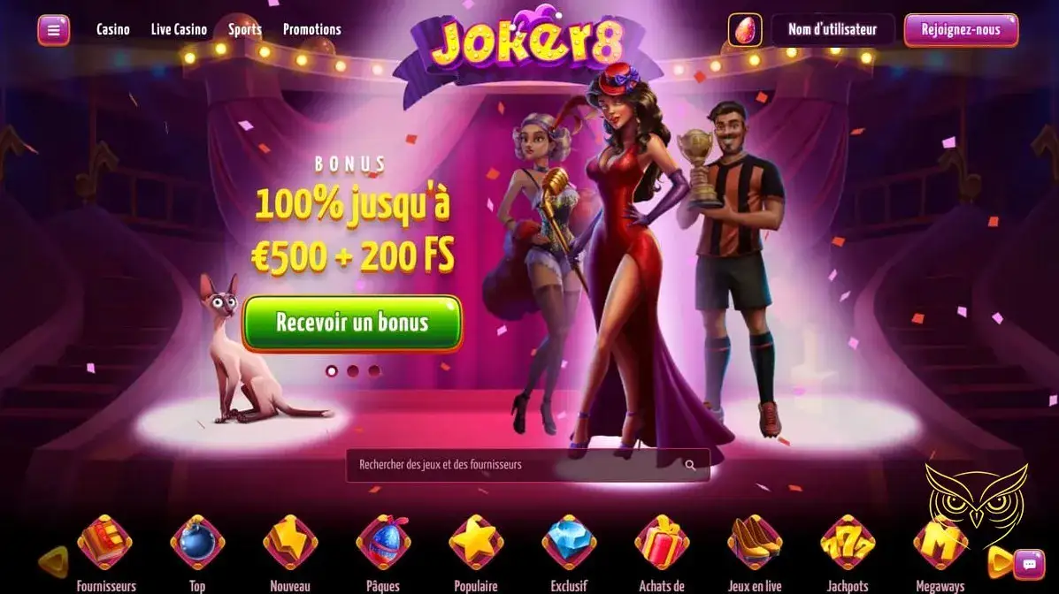 Logo officiel du casino Joker8