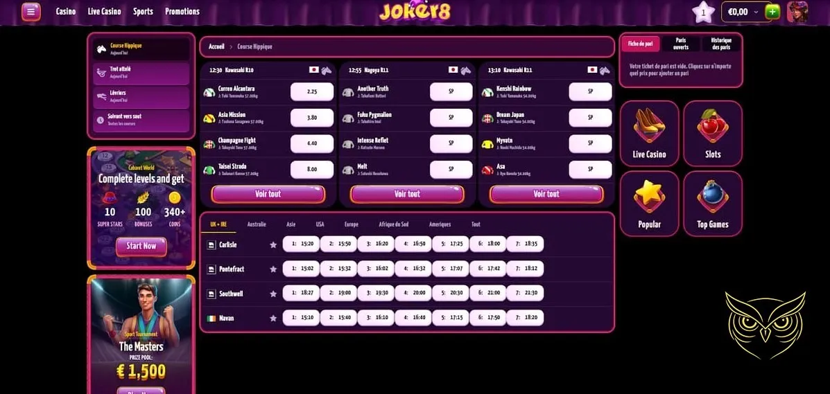 Détails du bonus sur le premier dépôt Joker8 Casino