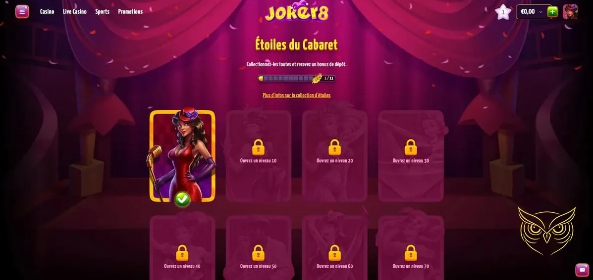 Page affichant d'autres promotions Joker8 Casino