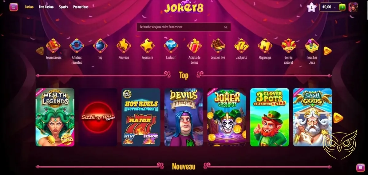 Autres offres de bonus de bienvenue Joker8 Casino