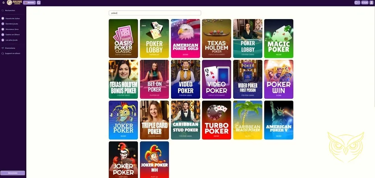 Liste des autres bonus et promotions Julius Casino