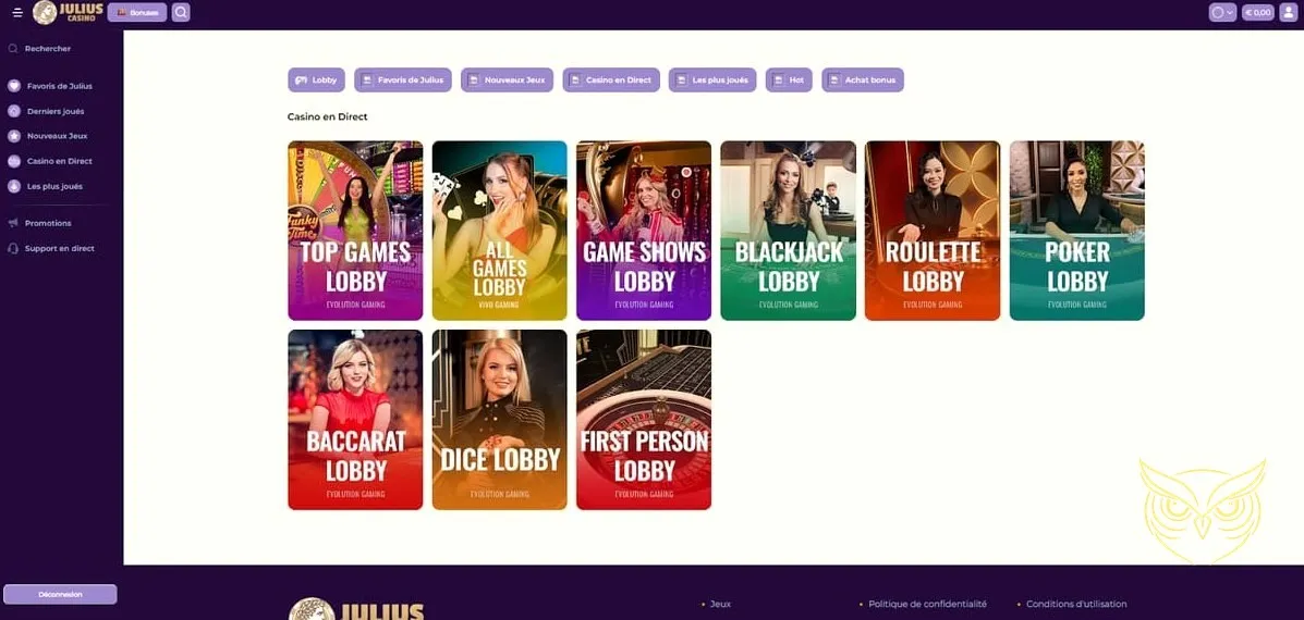 Icône des méthodes de dépôt Julius Casino