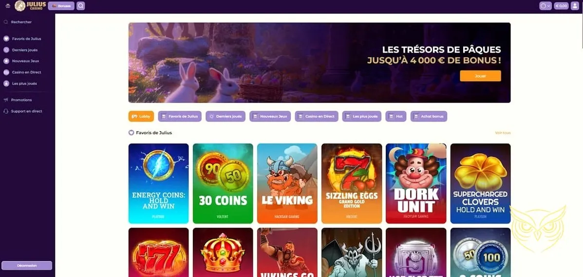 Icône du service de support direct Julius Casino