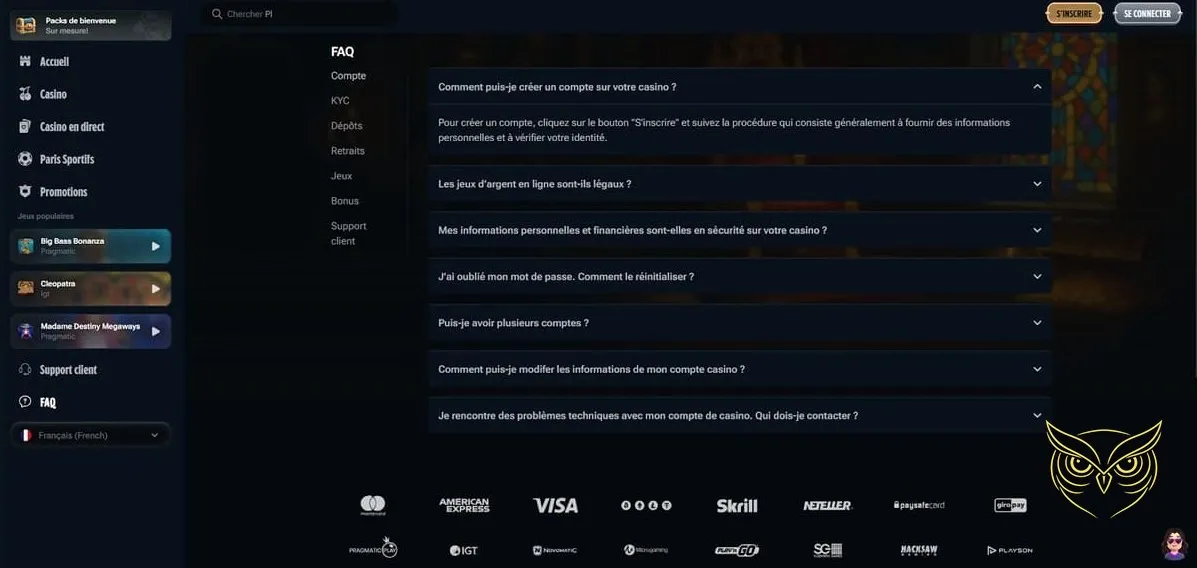 Section des paris sportifs Kingdom Casino