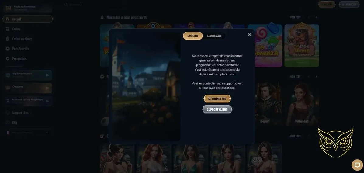 Capture d'écran du bonus de bienvenue Kingdom Casino