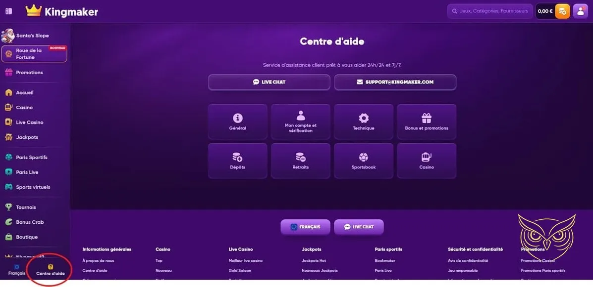 Détail d'un pari sportif spécifique sur Kingmaker