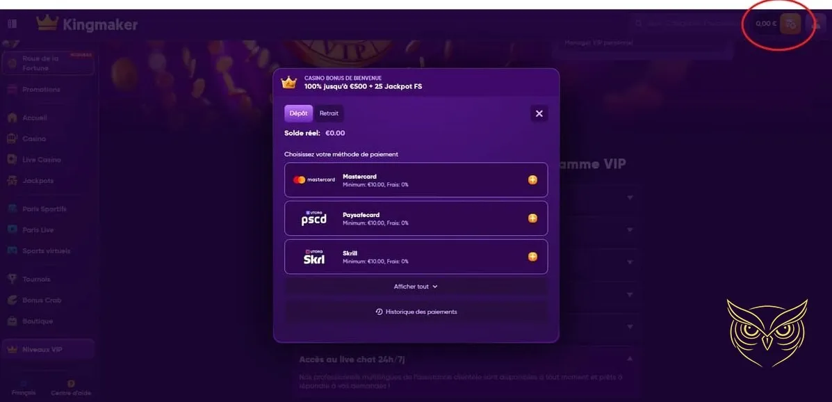 Capture d'écran du jeu Roue de la Fortune Kingmaker