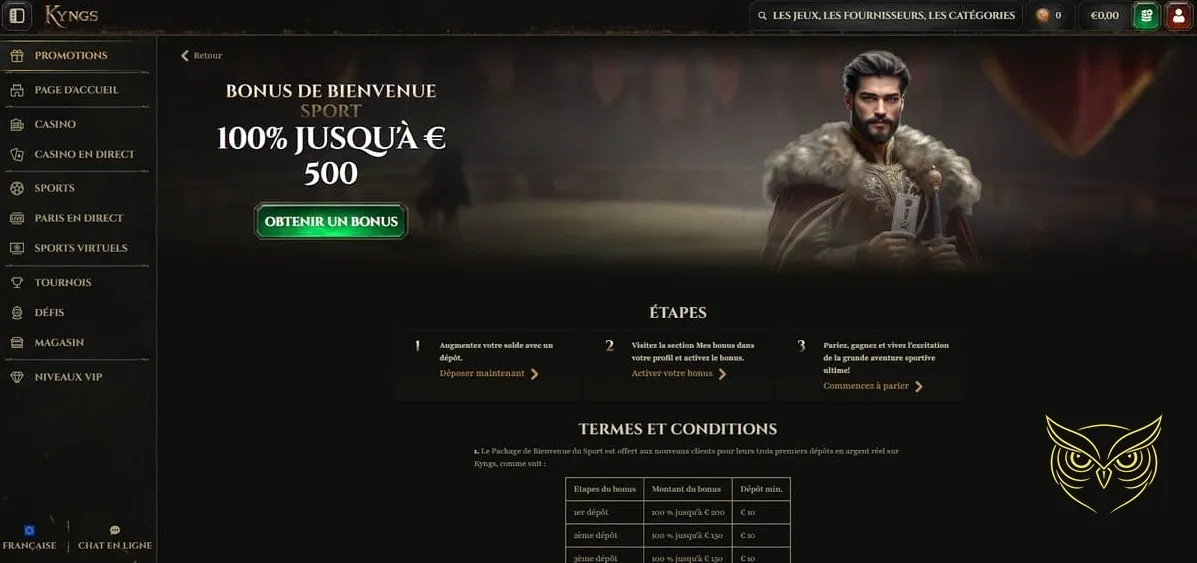 Section des machines à sous du casino Kyngs