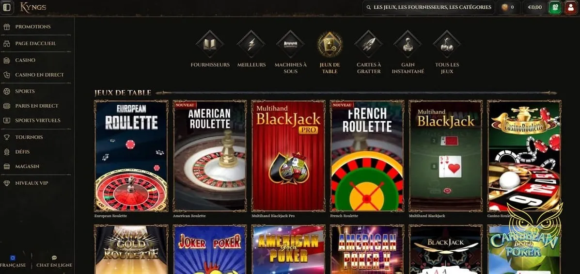 Offre de bonus de bienvenue sport Kyngs Casino