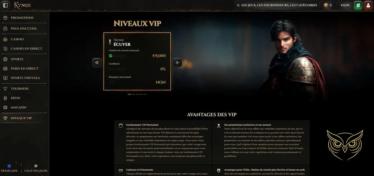 Icône des défis quotidiens Kyngs Casino