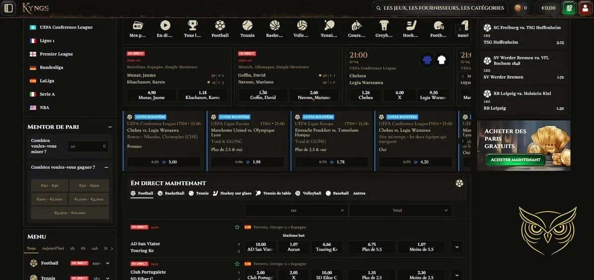 Tableau des niveaux VIP du casino Kyngs Casino