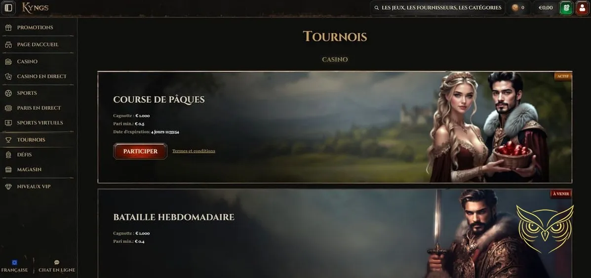 Lien vers la section FAQ de Kyngs Casino