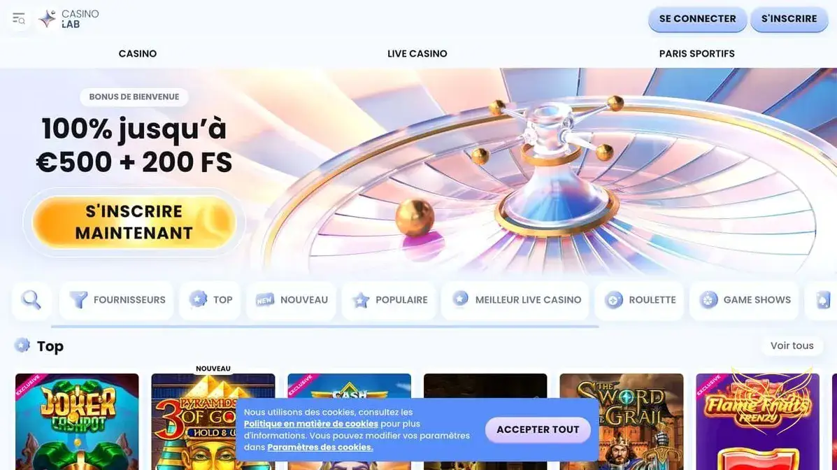 Logo officiel du casino en ligne CasinoLab