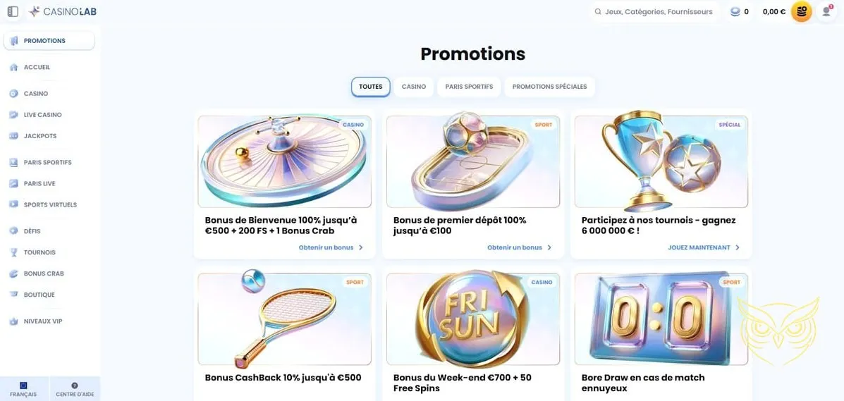 Présentation du jeu bonus exclusif Crab CasinoLab