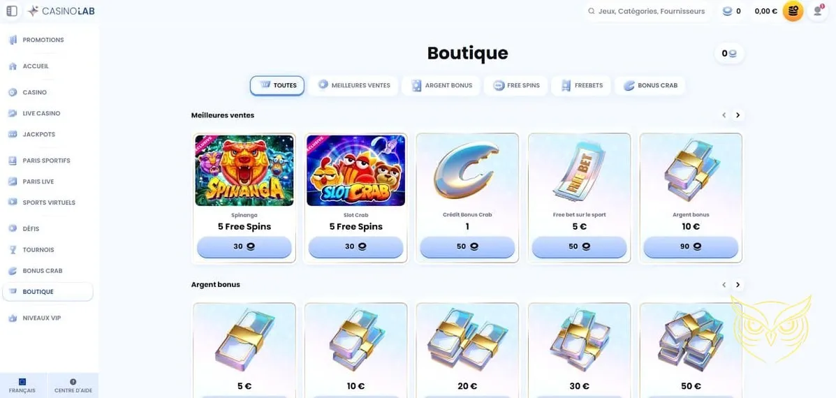 Expérience de casino en direct sur CasinoLab