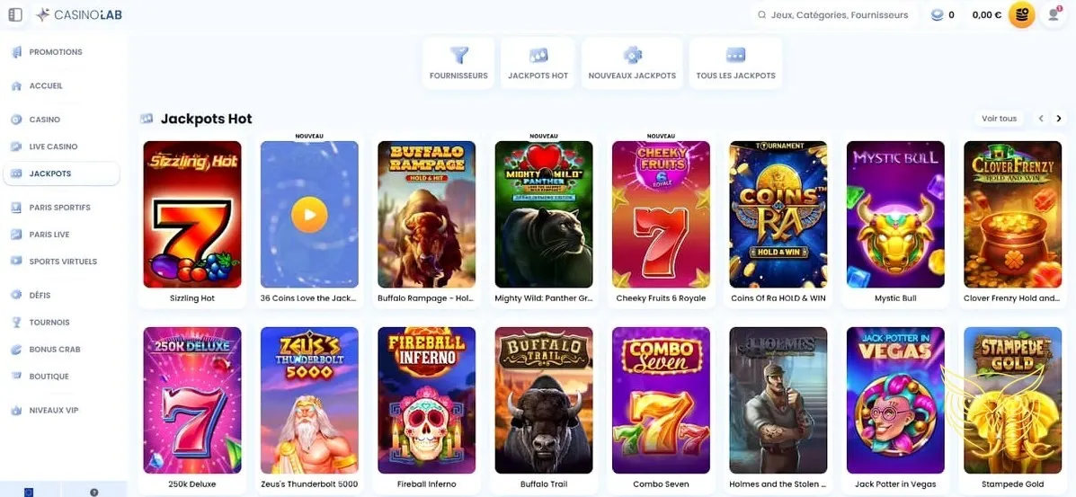 Service de streaming en direct de CasinoLab