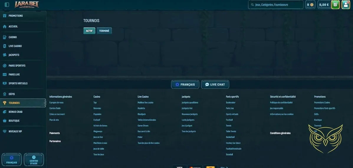 Bouton d'inscription au casino Larabet