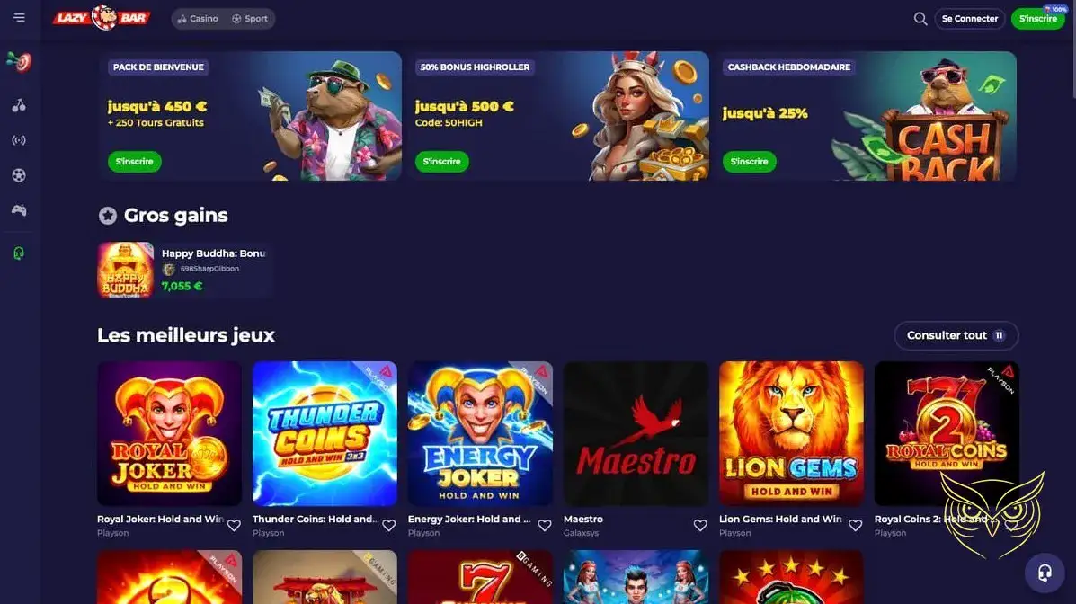 Logo officiel du casino en ligne Lazybar Casino