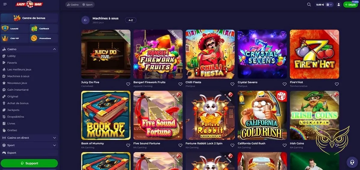 Icône de la section FAQ LazyBar Casino