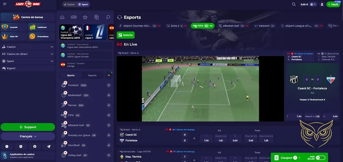 Icône de la section Paris sportifs LazyBar