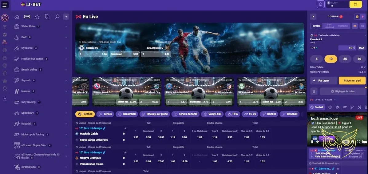 Visuel des bonus sport Libet Casino