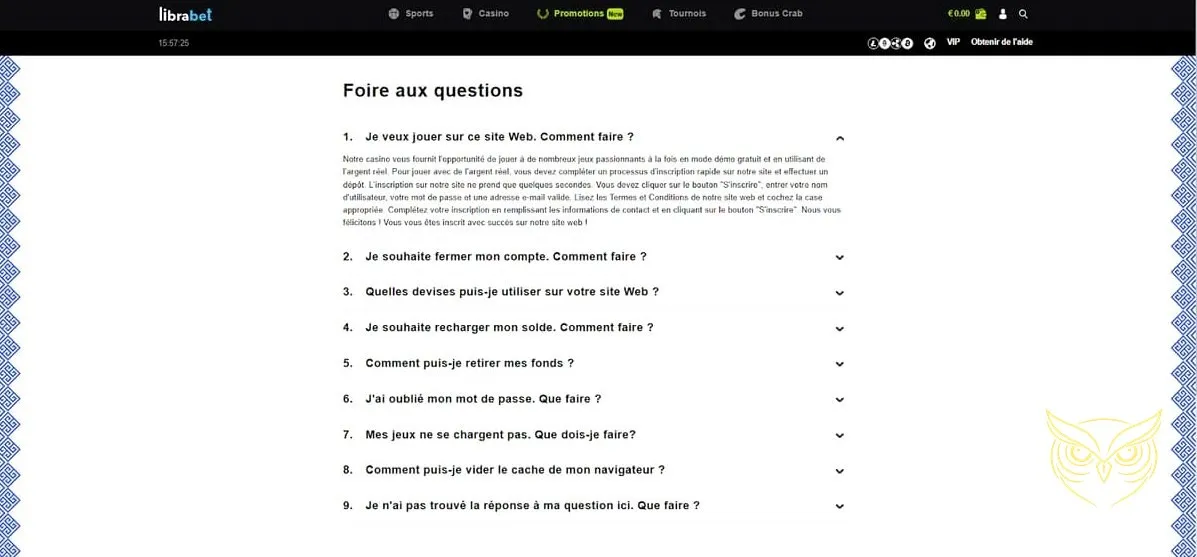 Miniatures des jeux de table Librabet Casino