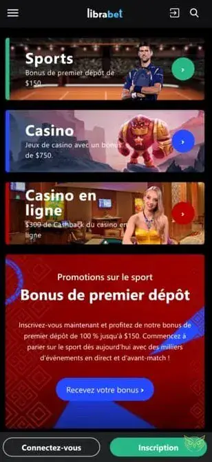 Capture d'écran de l'application mobile Librabet