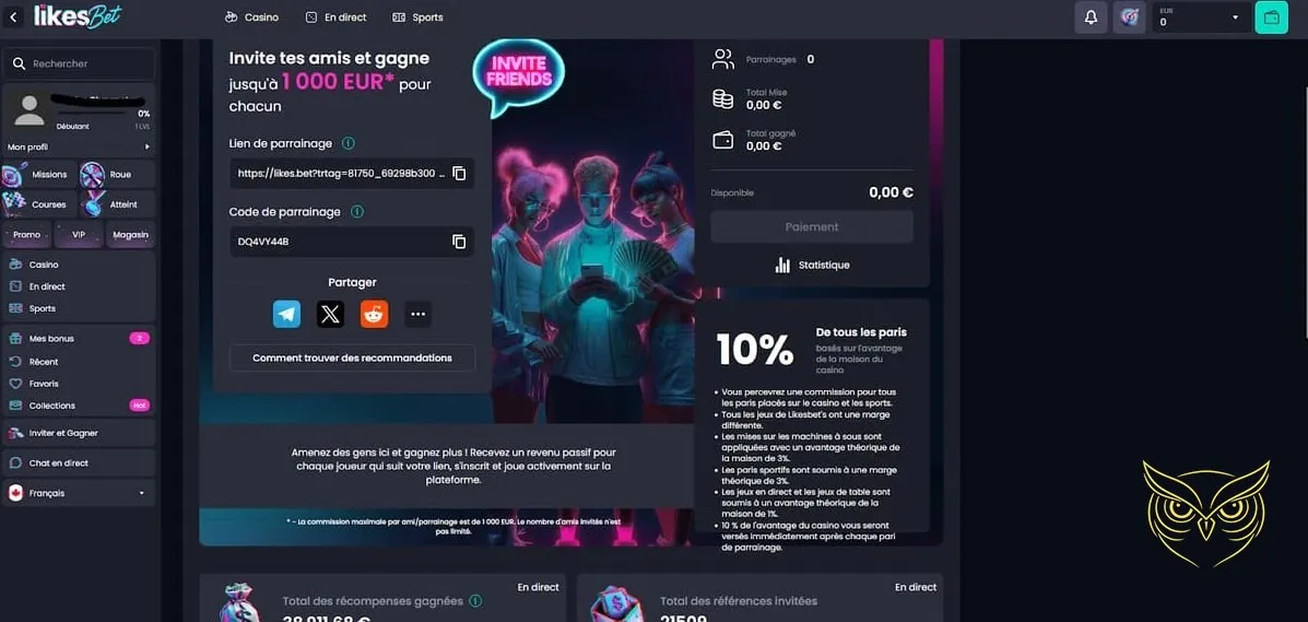 Options de dépôt du casino Likes.Bet