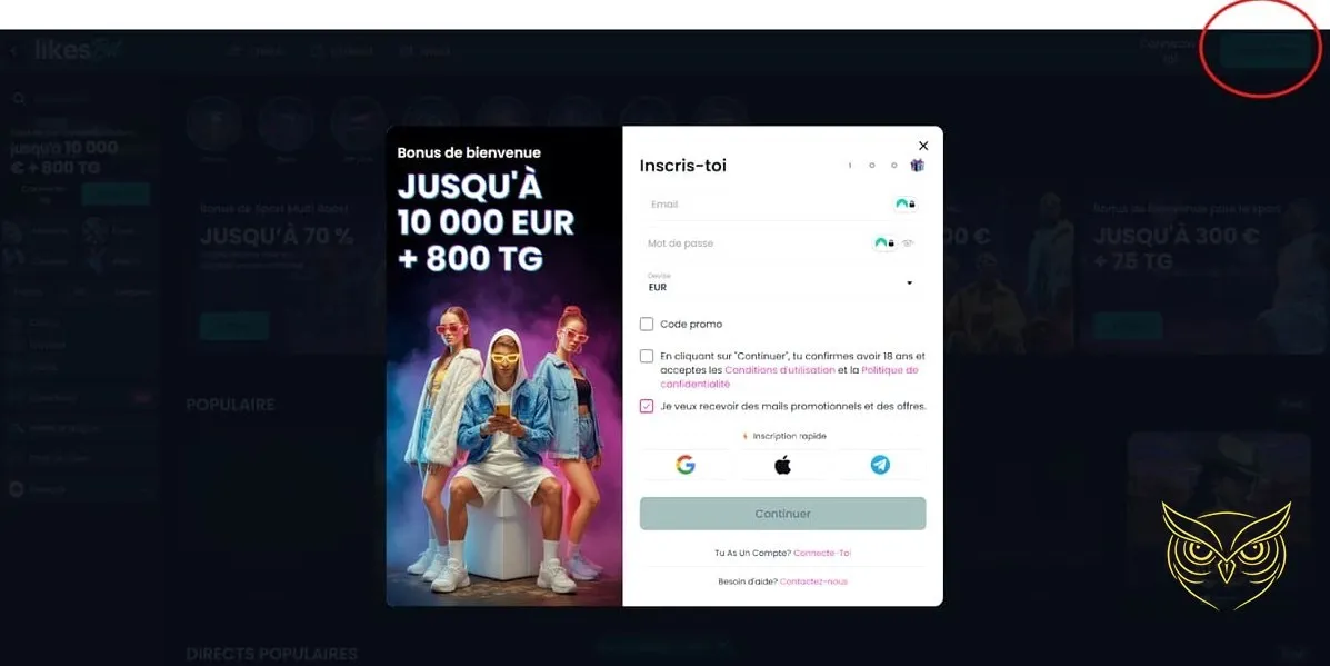 Écran des ligues virtuelles Likes.Bet Casino