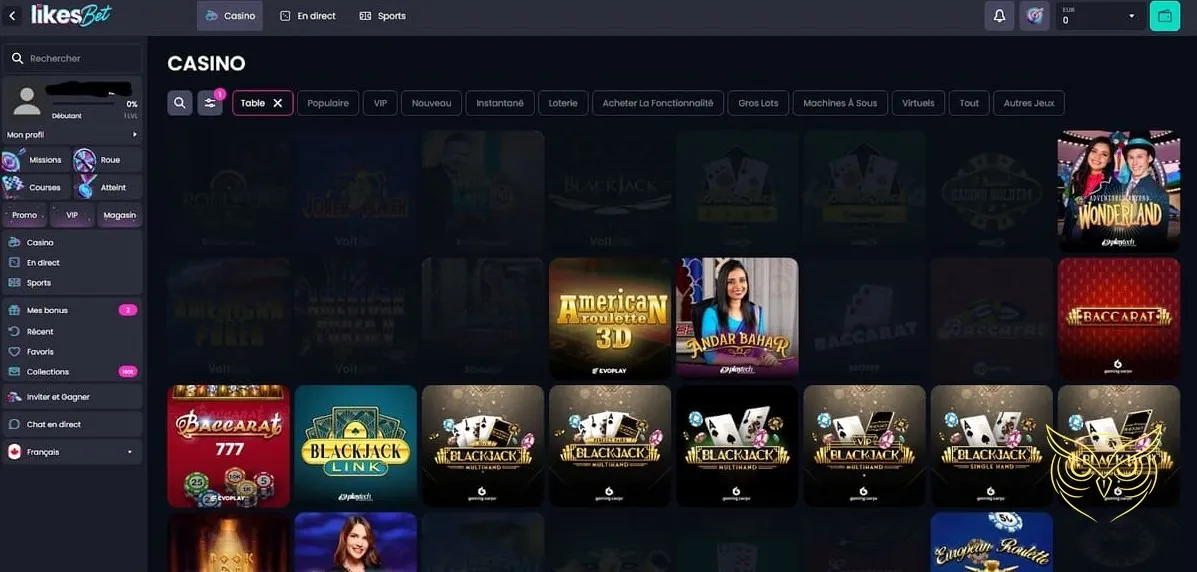 Offre de bonus de bienvenue Likes.Bet Casino