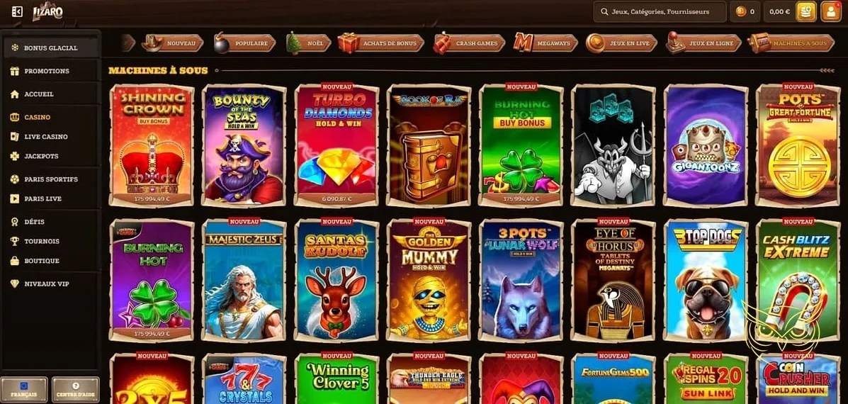 Icône des promotions exclusives Lizaro Casino.