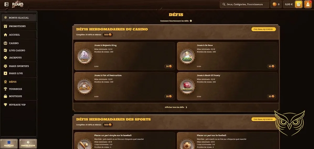 Icône des jeux à jackpots progressifs Lizaro Casino.