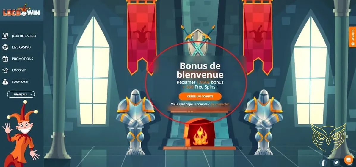 Détails du bonus de bienvenue LocoWin