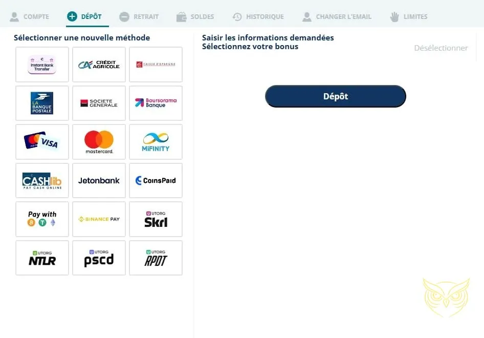 Bouton pour créer un compte LocoWin