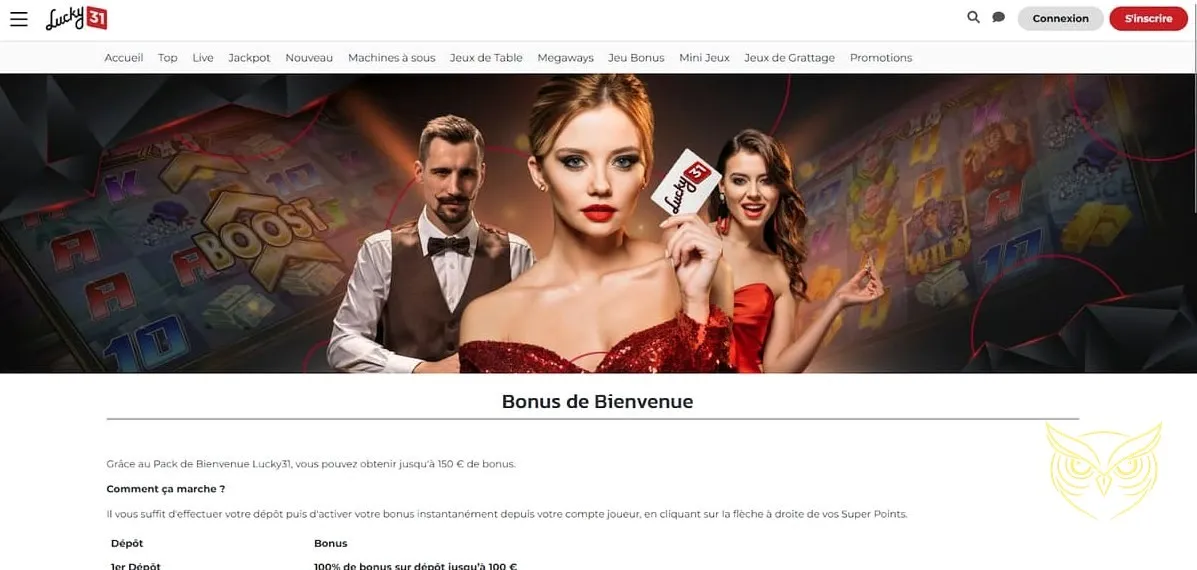 Sélection de machines à sous du casino Lucky 31.