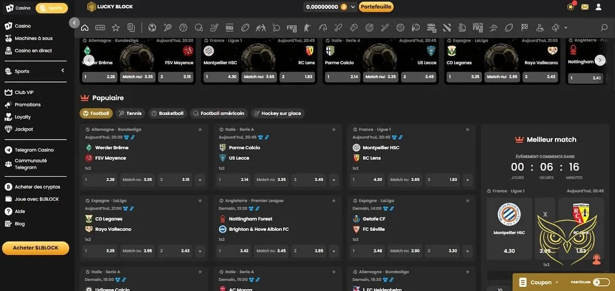 Icône de dépôt pour Lucky Block Casino