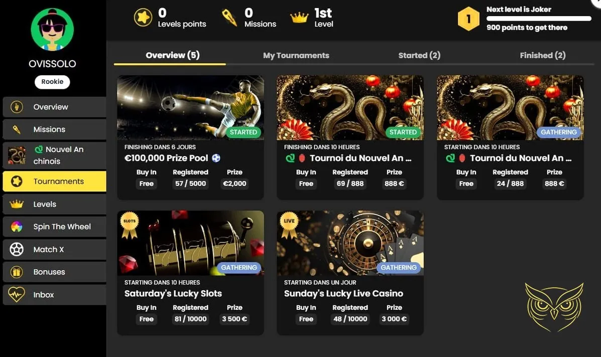 Bouton d'inscription au casino Lucky Block