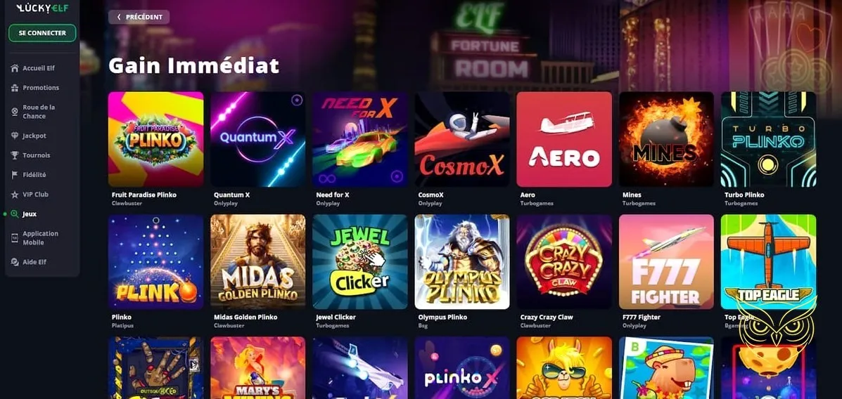 Capture d'écran de pari avec streamers Lucky Elf