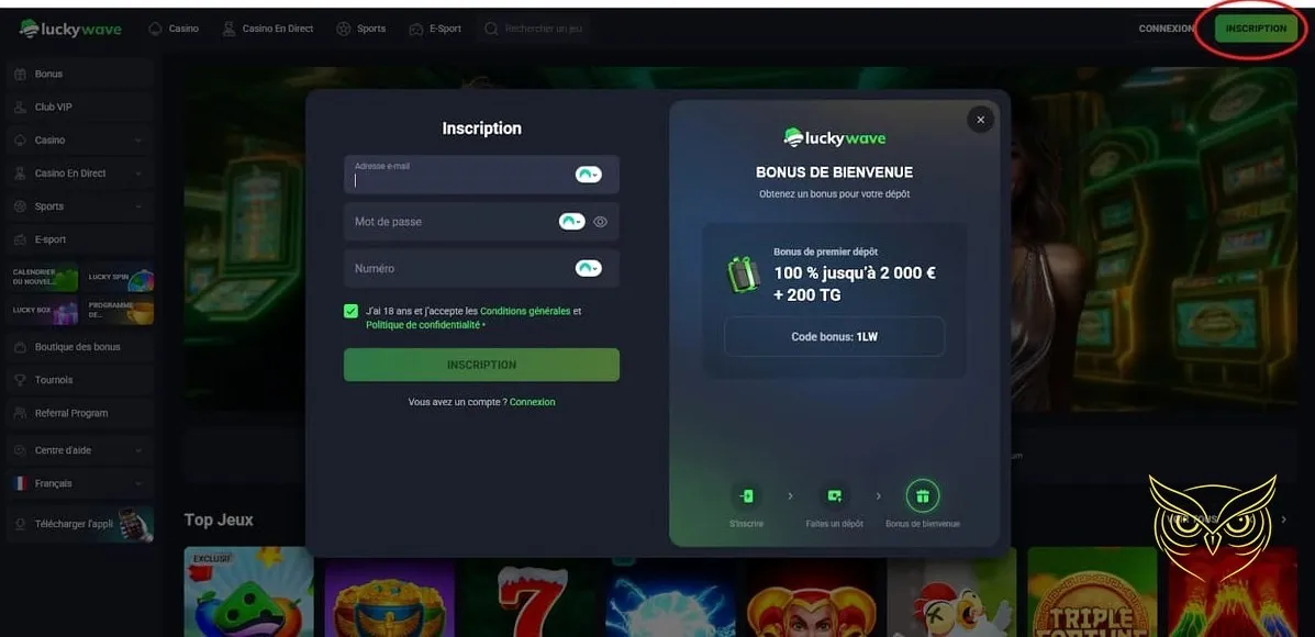 Icône de l'offre Cashback Lucky Wave Casino