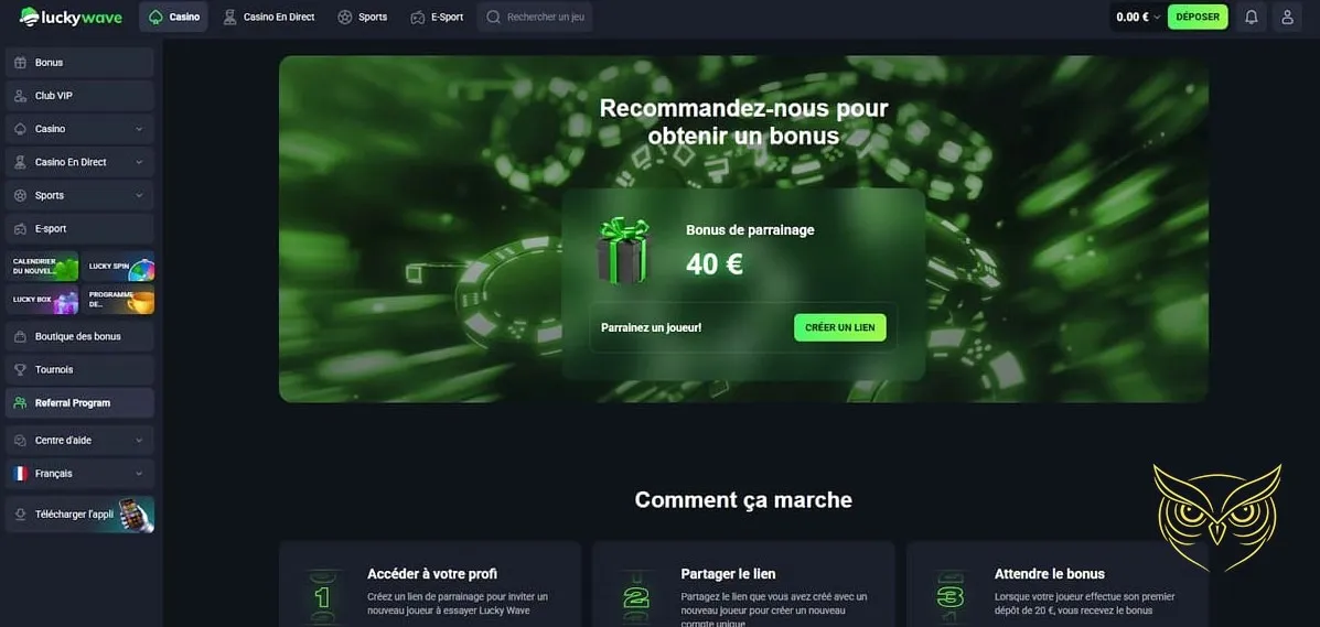 Icône du Centre d'aide Lucky Wave Casino