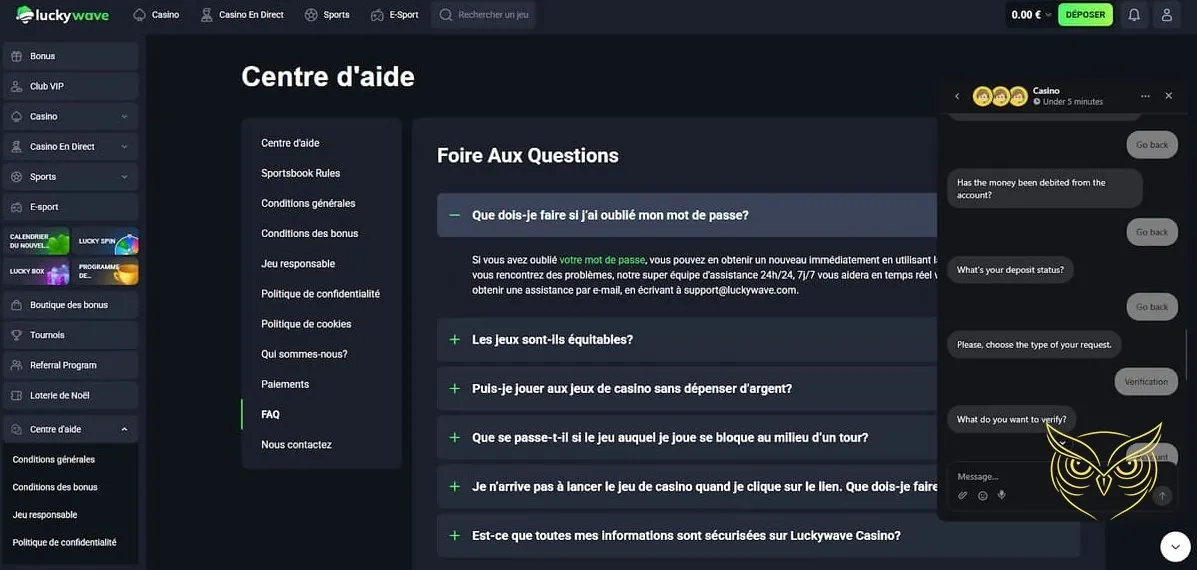 Icône de la section eSport Lucky Wave Casino