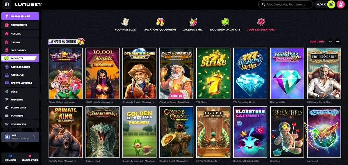 Offre du bonus premier dépôt Lunubet Casino