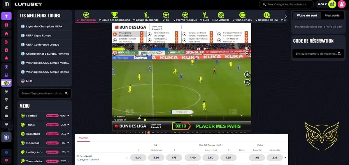 Section des défis à relever Lunubet Casino