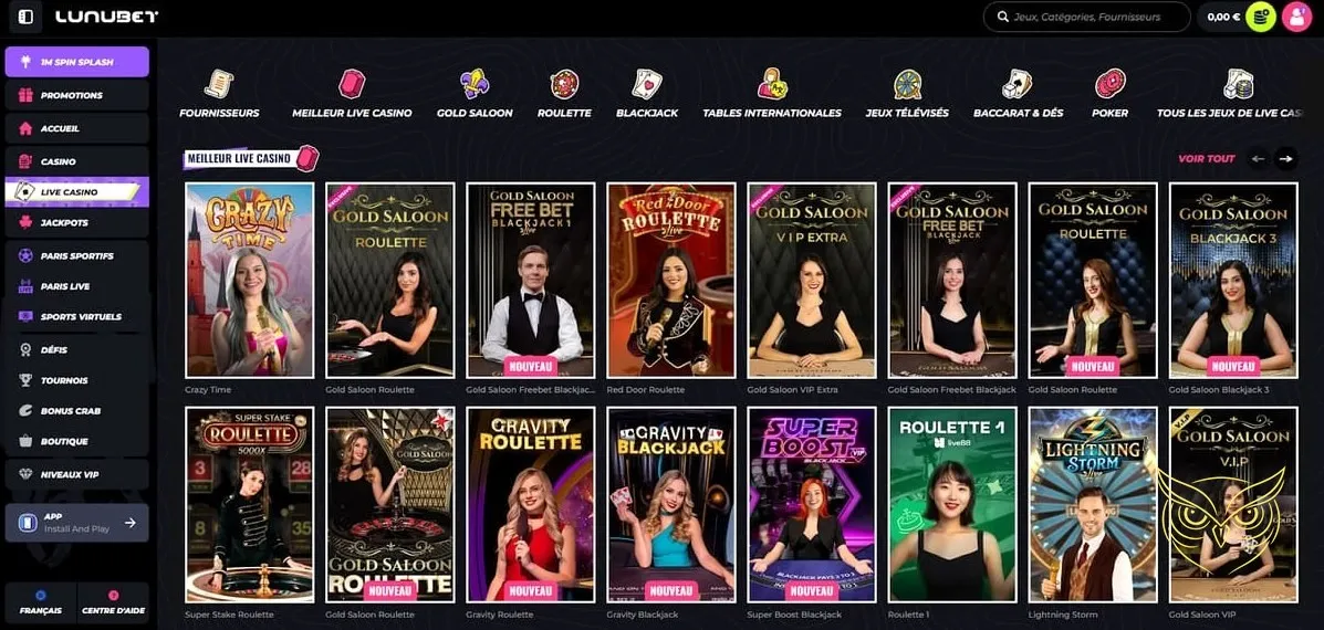 Présentation du bonus Crab Lunubet Casino