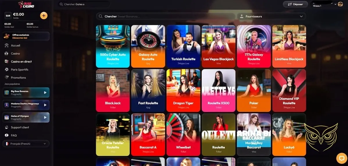 Icône bonus de bienvenue sport Mad Casino