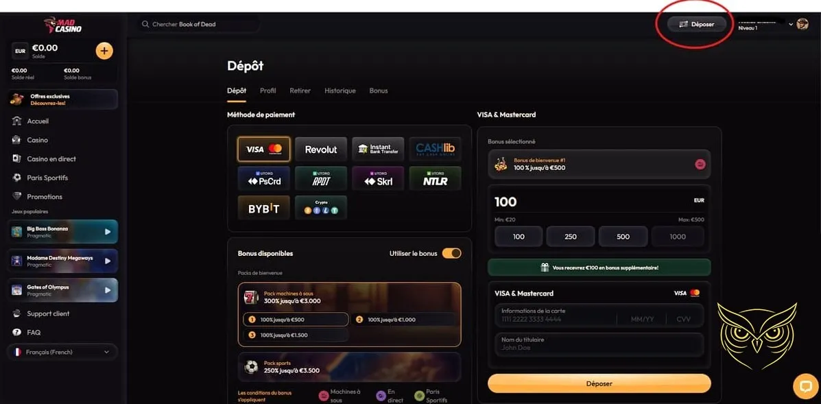 Icône du bonus hebdomadaire Mad Casino