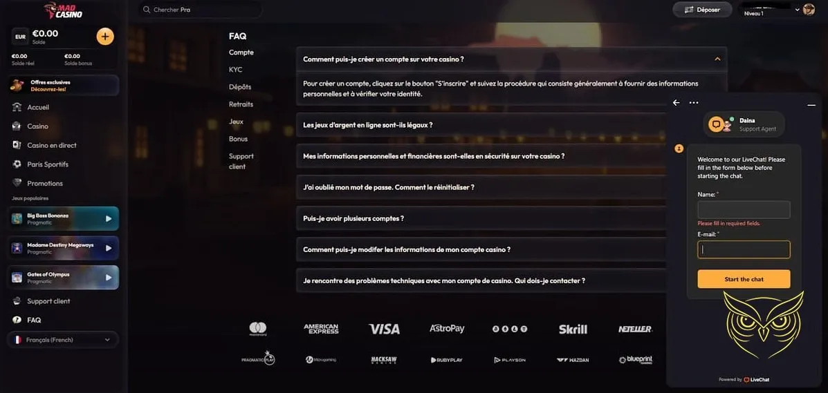 Visuel du bonus hebdomadaire sport Mad Casino